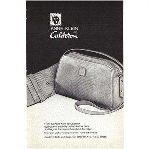 Anne Klein Claderon Bags Belts Fashion Handbag 1980s Vintage Print Ad 8 in